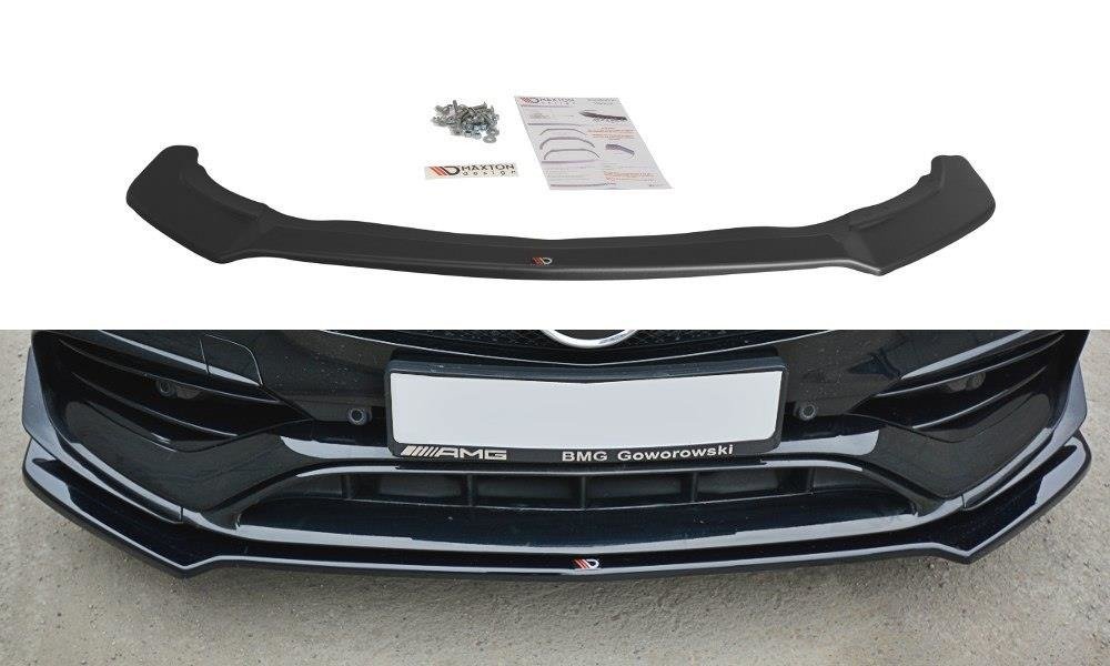 Maxton Design Street+ Spoilerlippe Front Ansatz V.2 passend für Mercedes CLA A45 AMG C117 Facelift schwarz Hochglanz