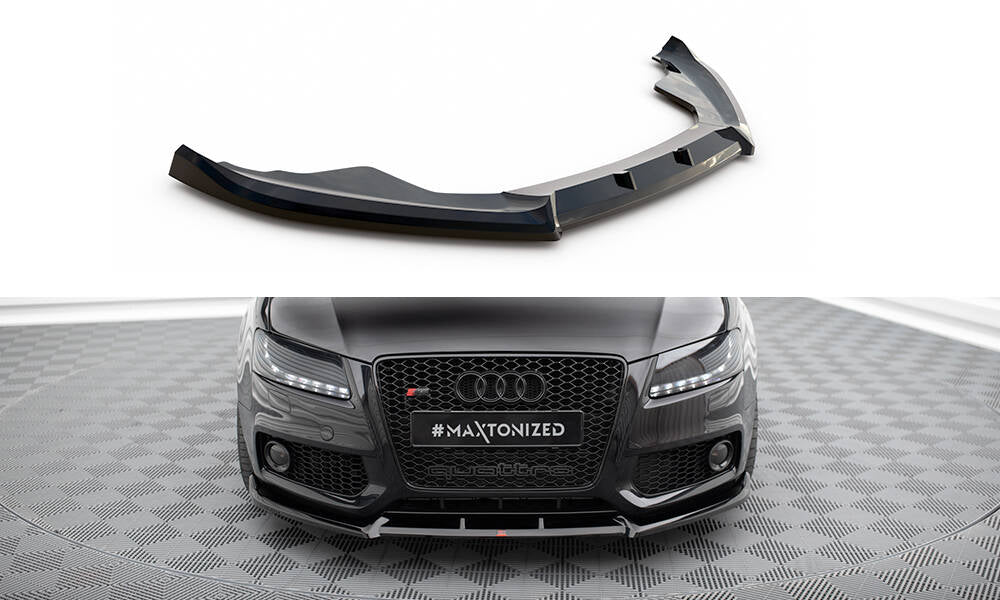 Maxton Design Street+ Spoilerlippe Front Ansatz V.2 passend für Audi S5 / A5 S-Line 8T schwarz Hochglanz