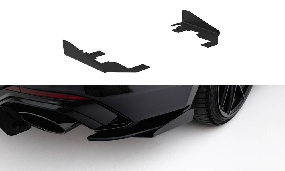 Maxton Design Hintere Seiten Flaps passend für Audi RS5 Coupe / Sportback F5 schwarz Hochglanz