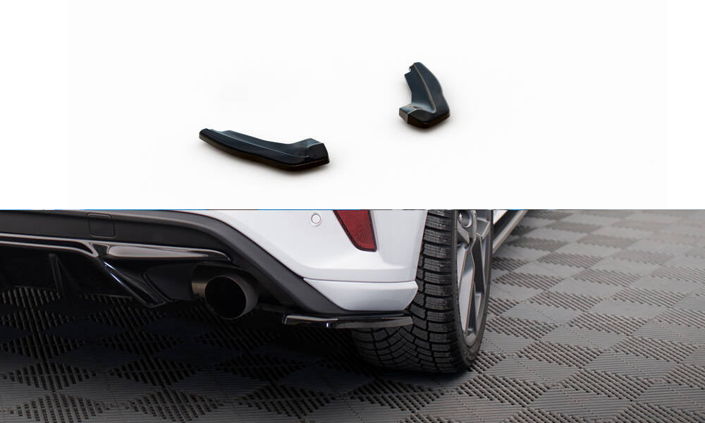 Maxton Design Heck Ansatz Flaps Diffusor V.1 passend für Ford Focus ST Mk4 schwarz Hochglanz