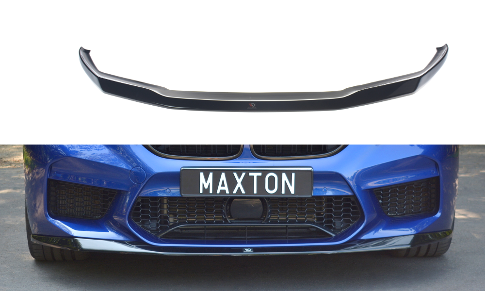 Maxton Design Street+ Spoilerlippe Front Ansatz V.1 passend für BMW M5 F90 schwarz Hochglanz