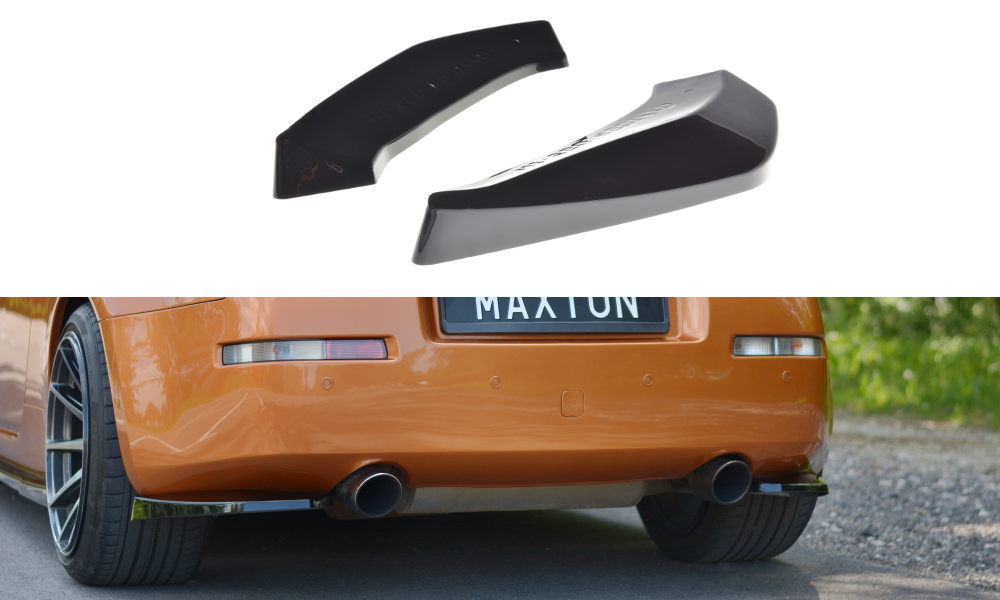 Maxton Design Heck Ansatz Flaps Diffusor passend fürNissan 350Z schwarz Hochglanz für Nissan 350Z