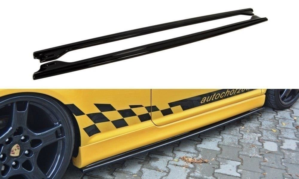 Maxton Design Street+ Seitenschweller Leisten passend für VW Golf R32 Mk4 schwarz Hochglanz