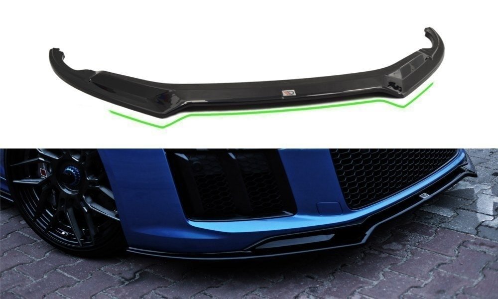 Maxton Design Street+ Spoilerlippe Front Ansatz V.2 passend für Audi R8 Mk.2 schwarz Hochglanz