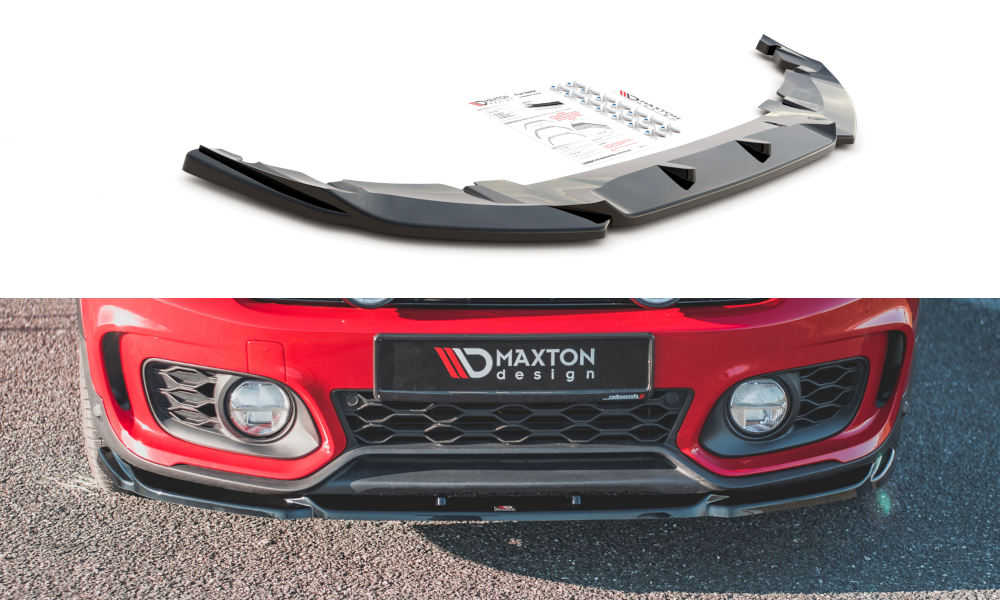 Maxton Design Street+ Spoilerlippe Front Ansatz V.2 passend für Mini Countryman Mk2 F60 JCW schwarz Hochglanz