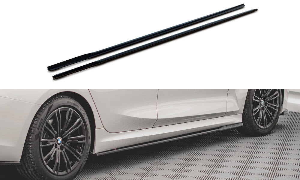 Maxton Design Street+ Seitenschweller Leisten V.2 passend für BMW 3er G20 / G21 M-Paket schwarz Hochglanz