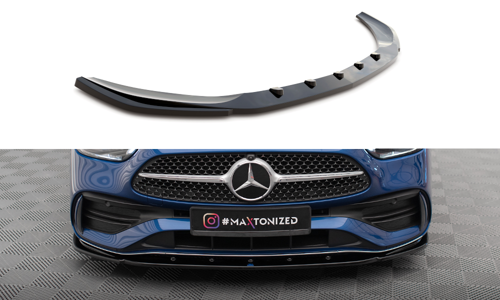 Maxton Design Street+ Spoilerlippe Front Ansatz V.2 passend für Mercedes-Benz C AMG-Line / 43 AMG W206 schwarz Hochglanz