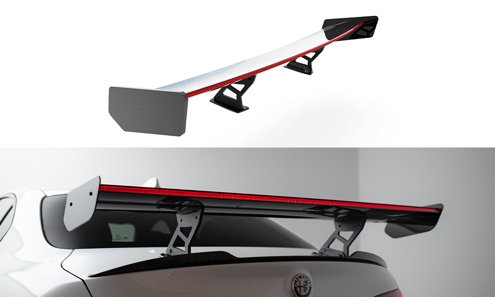 Maxton Design Carbon Spoiler + LED Alfa Romeo Giulia Quadrifoglio für Alfa Romeo Giulia Quadrifoglio