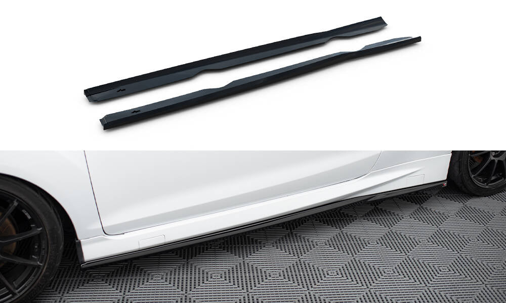 Maxton Design Street+ Seitenschweller Leisten passend für V.4 Ford Fiesta ST / ST-Line Mk7 schwarz Hochglanz