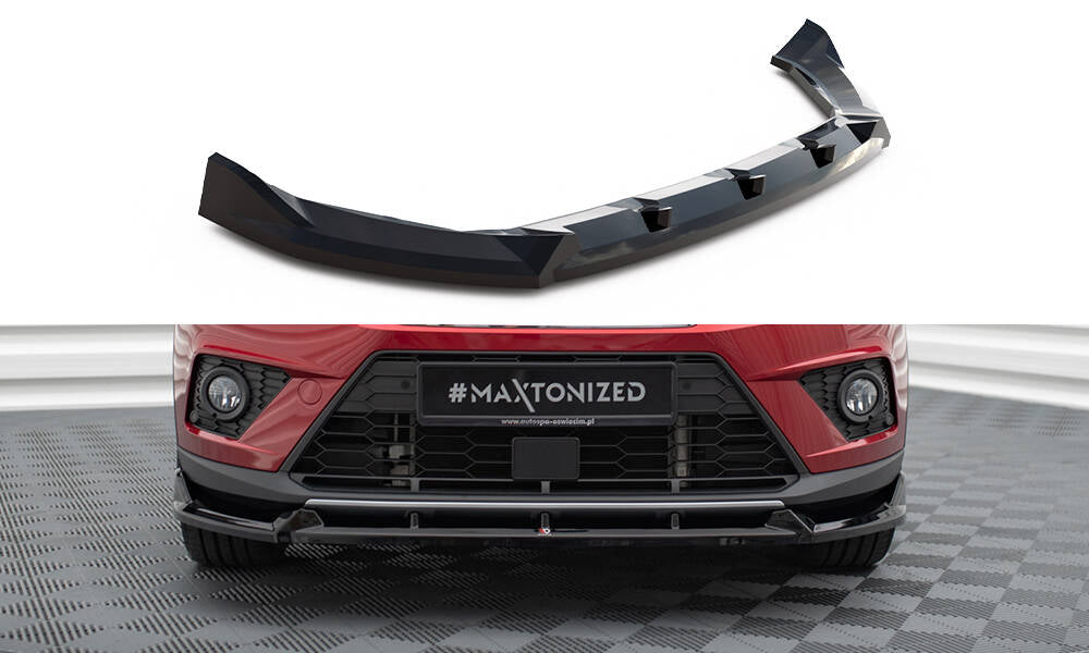 Maxton Design Street+ Spoilerlippe Front Ansatz passend für Seat Arona FR Mk1 schwarz Hochglanz