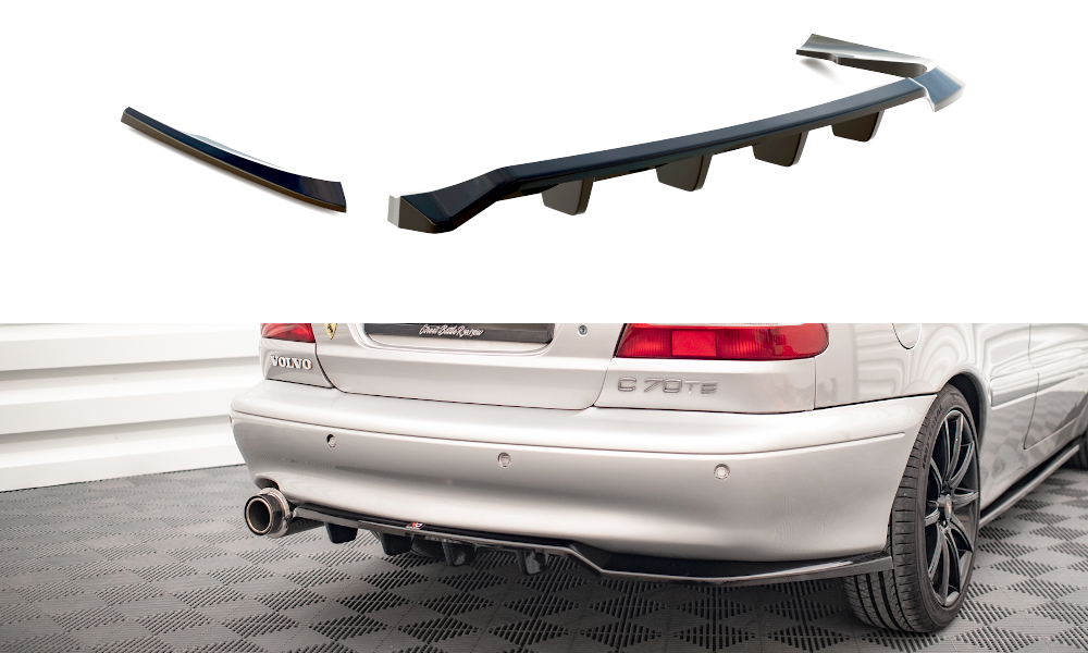 Maxton Design Street+ Mittlerer Diffusor RACE passend für Volvo C70 Mk1 schwarz Hochglanz