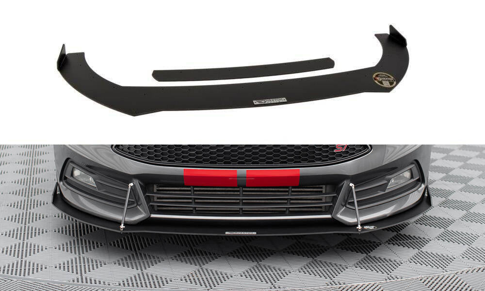 Maxton Design Sport Street+ Spoilerlippe Front Ansatz V.2 passend für Ford Focus ST Mk3 FL