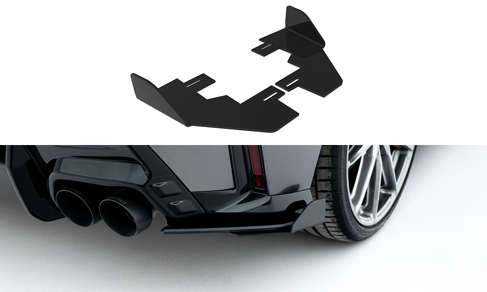 Maxton Design Hintere Seiten Flaps V.2 passend für BMW 1er M-Paket F70 schwarz Hochglanz