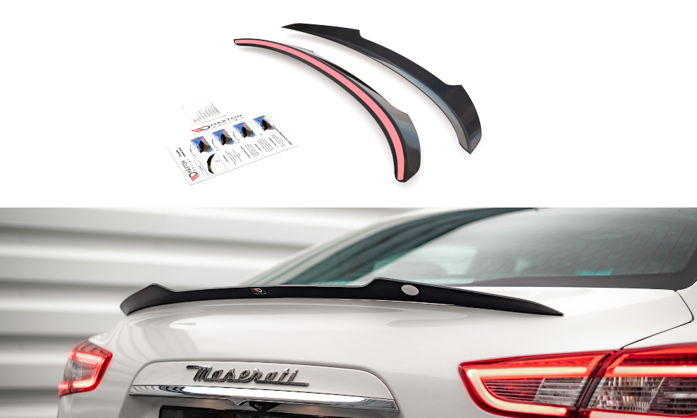 Maxton Design Spoiler CAP passend für Maserati Ghibli Modena Mk3 Facelift schwarz Hochglanz