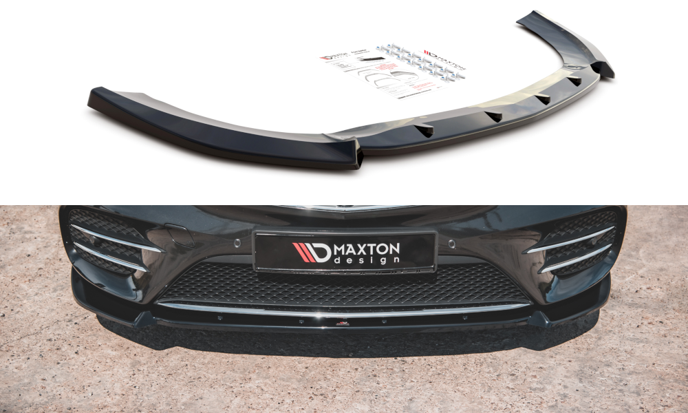 Maxton Design Street+ Spoilerlippe Front Ansatz V.3 passend für Mercedes-Benz V-Klasse AMG-Line W447 schwarz Hochglanz