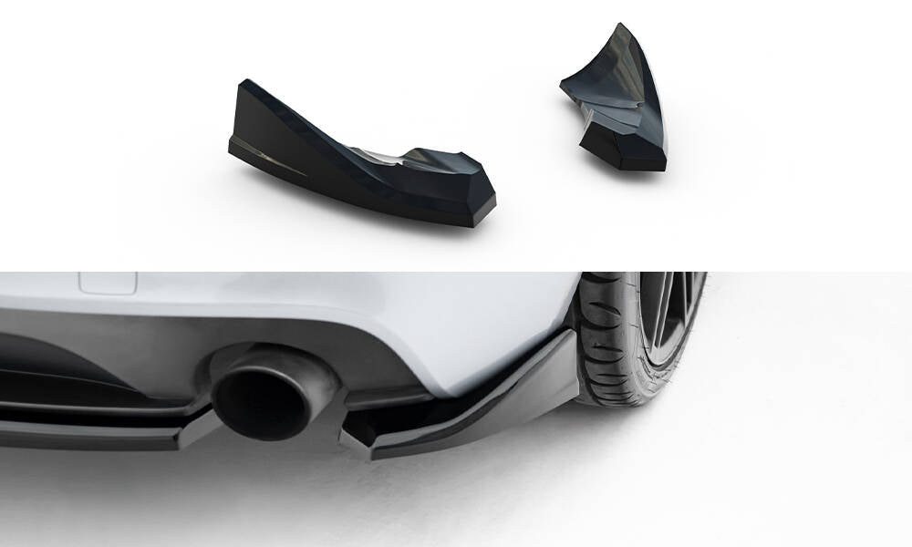 Maxton Design Heck Ansatz Flaps Diffusor passend für Audi TT S-Line 8J Facelift schwarz Hochglanz