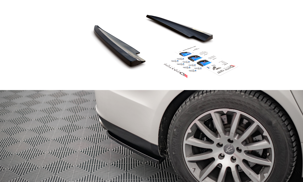 Maxton Design Heck Ansatz Flaps Diffusor passend für Maserati Ghibli Mk3 schwarz Hochglanz