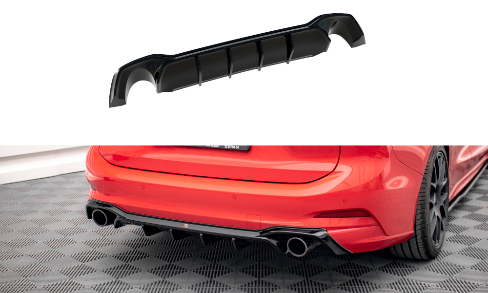 Maxton Design Diffusor Heck Ansatz V.2 passend für Ford Focus Kombi ST Mk4 schwarz Hochglanz