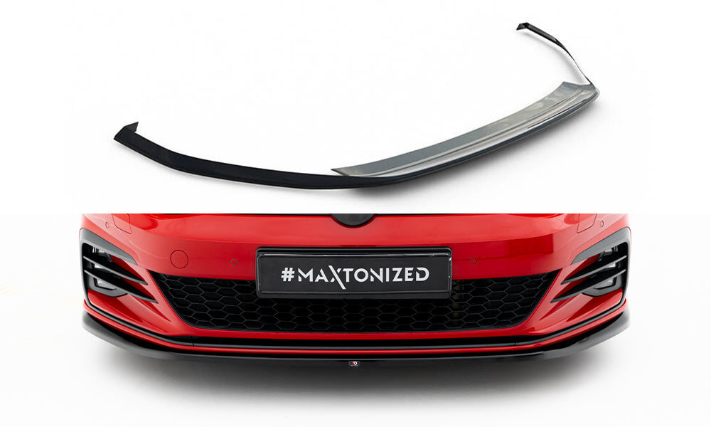 Maxton Design Street+ Spoilerlippe Front Ansatz V.4 passend für VW Golf GTI / GTD Mk7 Facelift schwarz Hochglanz
