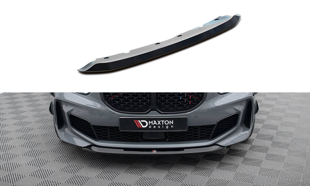 Maxton Design Street+ Spoilerlippe Front Ansatz V.2 passend für BMW 1er M-Paket/ M135i / 128ti F40 schwarz Hochglanz