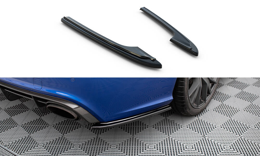 Maxton Design Heck Ansatz Flaps Diffusor passend für Audi Audi RS6 C7 / C7 Facelift schwarz Hochglanz