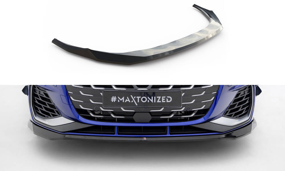 Maxton Design Street+ Spoilerlippe Front Ansatz V.1 passend für Audi A3 S-Line Limousine / S3 Limousine 8Y Facelift schwarz Hochglanz