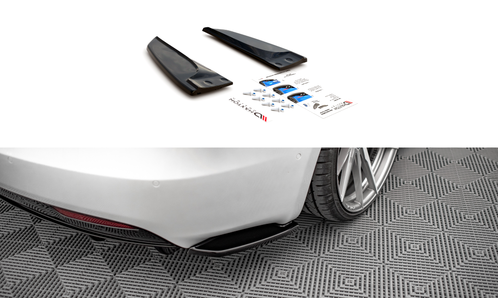 Maxton Design Heck Ansatz Flaps Diffusor passend für Tesla Model S Facelift schwarz Hochglanz