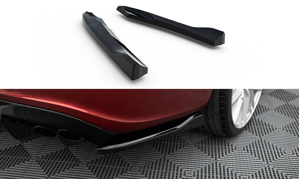 Maxton Design Heck Ansatz Flaps Diffusor passend für Audi S5 / A5 S-Line Sportback 8T schwarz Hochglanz