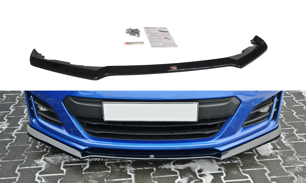 Maxton Design Street+ Spoilerlippe Front Ansatz V.3 passend für Subaru BRZ Mk1 Facelift schwarz Hochglanz