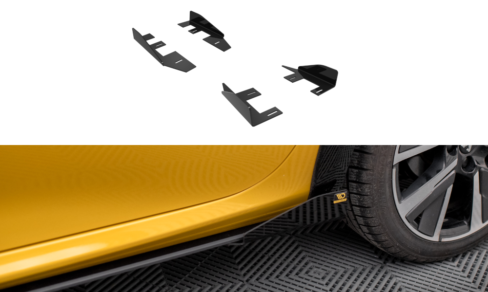 Maxton Design Seitenschweller Flaps passend für Peugeot 208 GT Mk2 schwarz Hochglanz