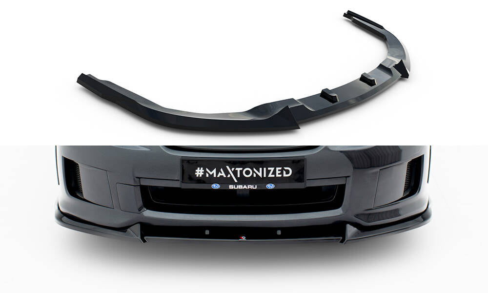 Maxton Design Street+ Spoilerlippe Front Ansatz V.2 passend für Subaru Impreza WRX STI Mk3 Facelift schwarz Hochglanz