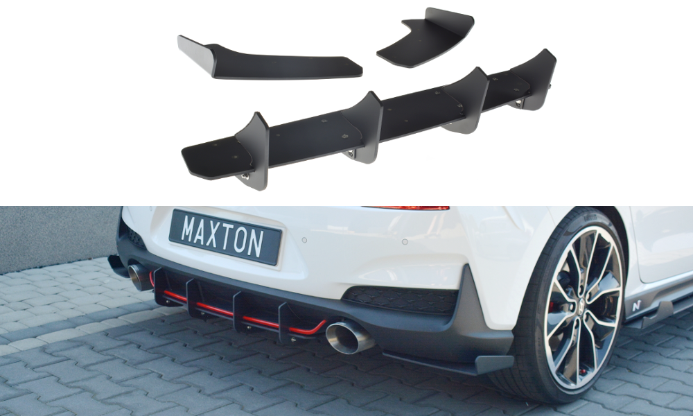 Maxton Design Diffusor Heck Ansatz passend für Heckschürze passend für HYUNDAI I30 Mk3 N