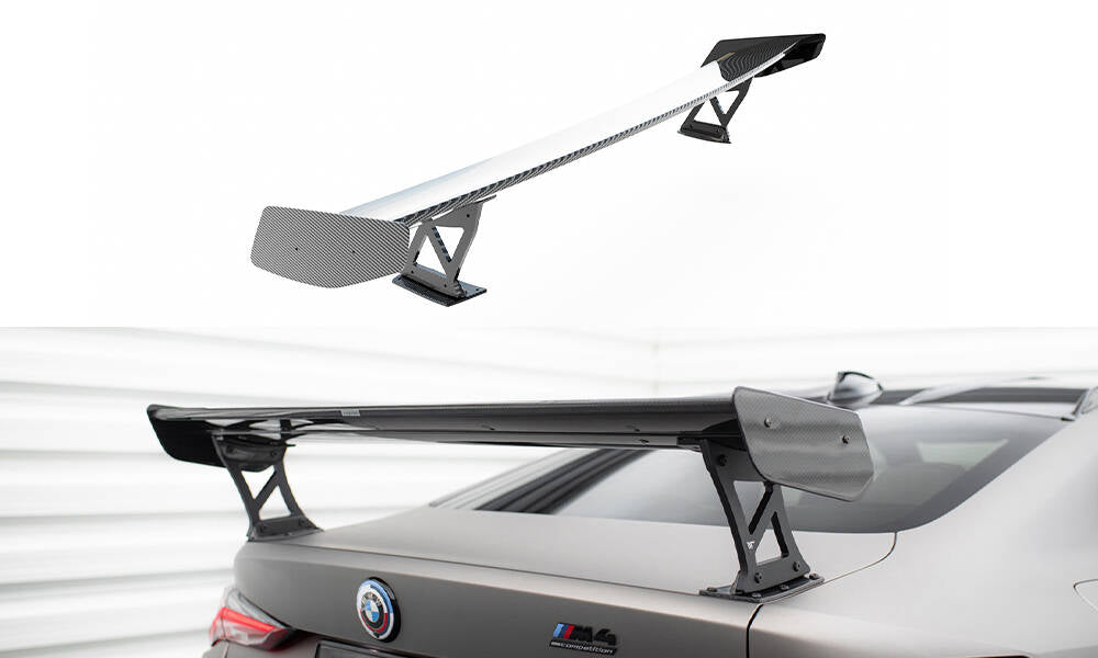 Maxton Design Carbon Spoiler With External Brackets Uprights BMW M4 G82 / G82 Facelift / M440i / 4 M-Paket G22 / G22 Facelift für BMW 4er Coupe
