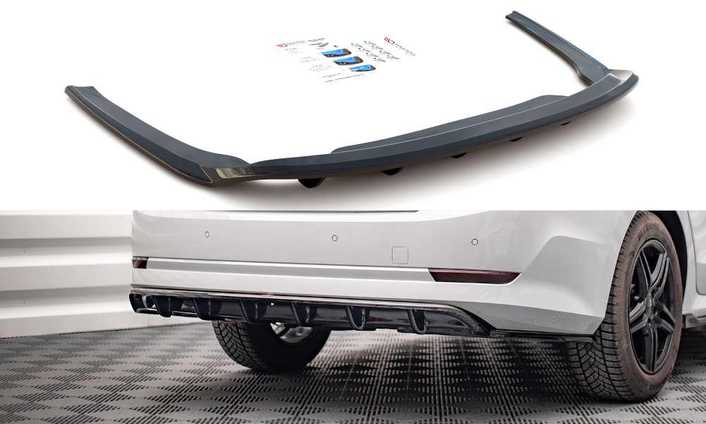 Maxton Design Street+ Mittlerer Diffusor RACE passend für Skoda Octavia Mk4 schwarz Hochglanz