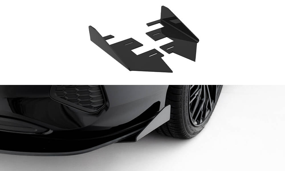 Maxton Design Hintere Seiten Flaps passend für Audi A3 Limousine 8Y schwarz Hochglanz