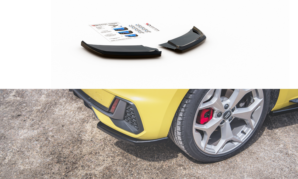 Maxton Design Heck Ansatz Flaps Diffusor passend für Audi A1 S-Line GB schwarz Hochglanz