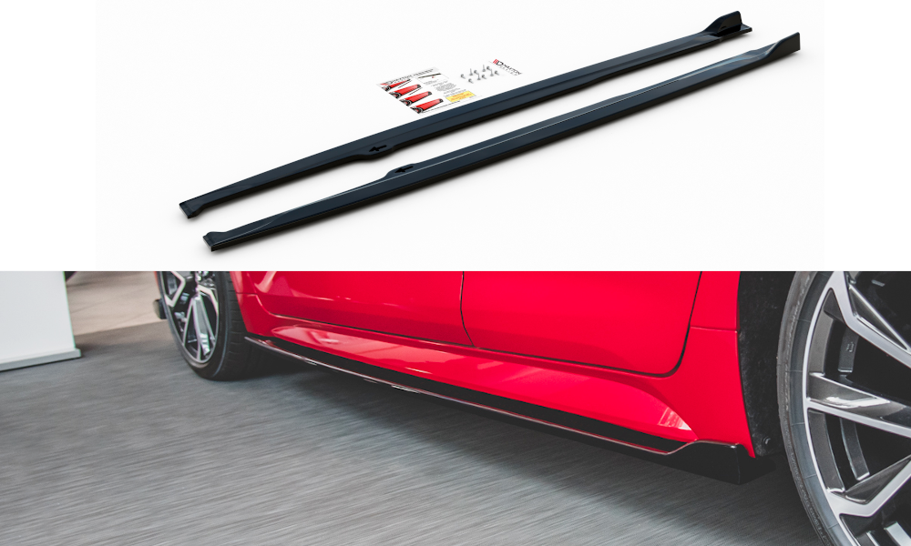 Maxton Design Seitenschweller Ansatz für Toyota Corolla XII Hatchback Carbon Look