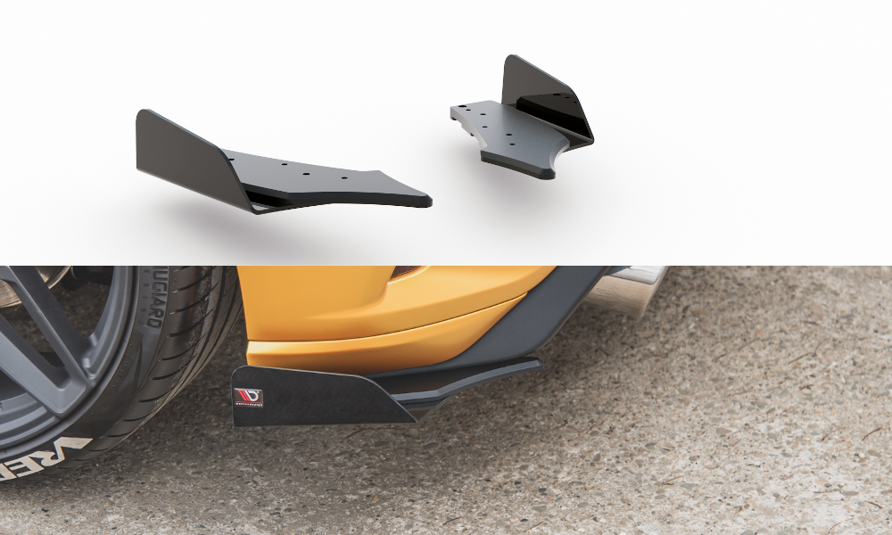 Maxton Design Street Pro Heck Ansatz Flaps Diffusor + Flaps passend für Ford Focus ST Mk4 schwarz Hochglanz