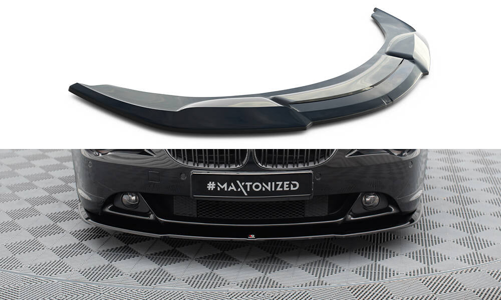Maxton Design Street+ Spoilerlippe Front Ansatz V.2 passend für BMW 6er Coupe E63 / Cabrio E64 schwarz Hochglanz