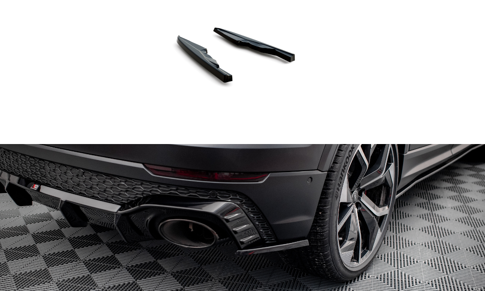 Maxton Design Heck Ansatz Flaps Diffusor V.2 passend für Audi RSQ8 Mk1 schwarz Hochglanz