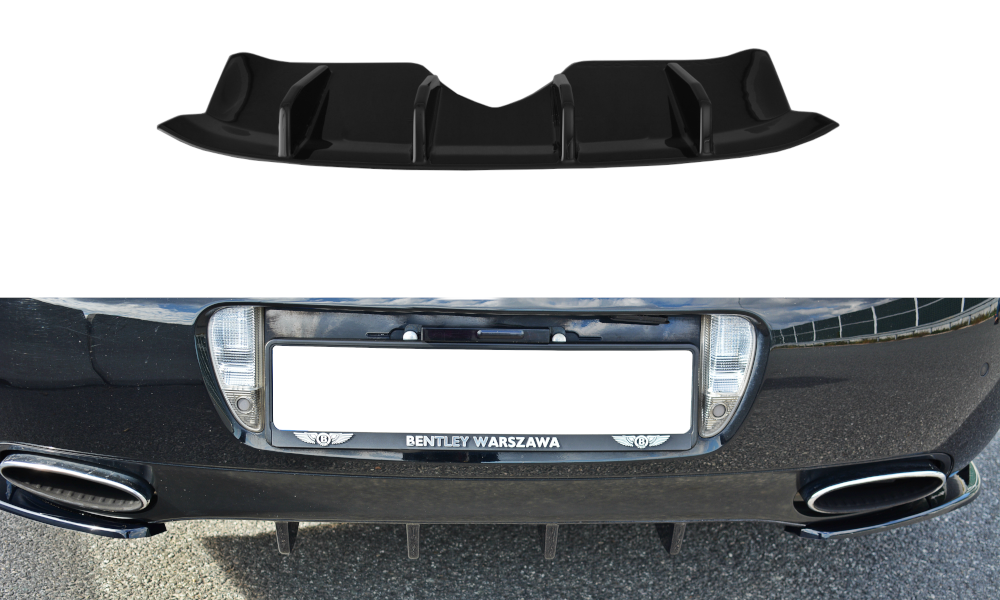 Maxton Design Diffusor Heck Ansatz passend für Bentley Continental GT schwarz Hochglanz