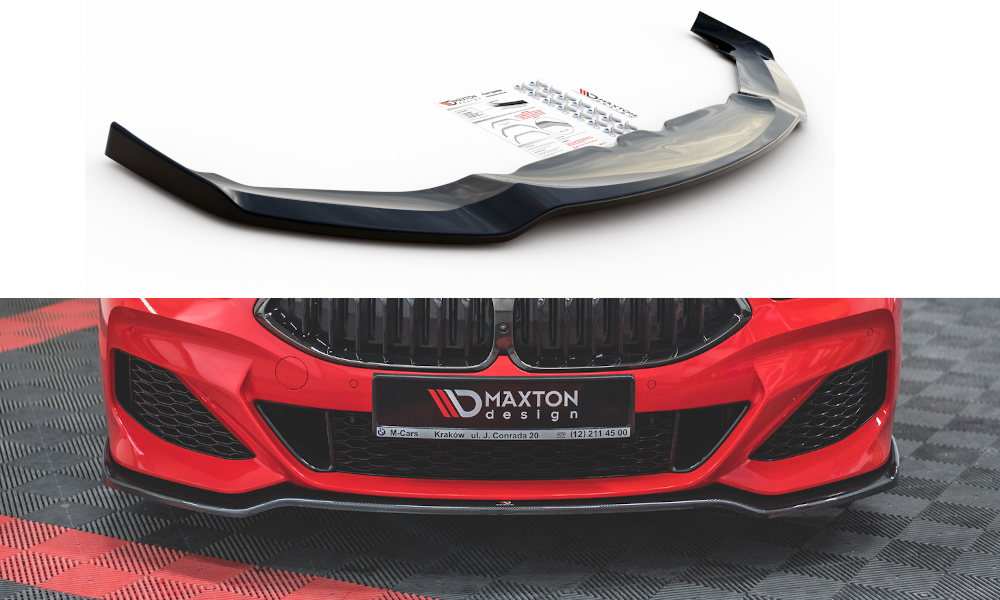Maxton Design Street+ Spoilerlippe Front Ansatz V.2 passend für BMW 8 Coupe G15 / 8 Gran Coupe M Paket G16 schwarz Hochglanz