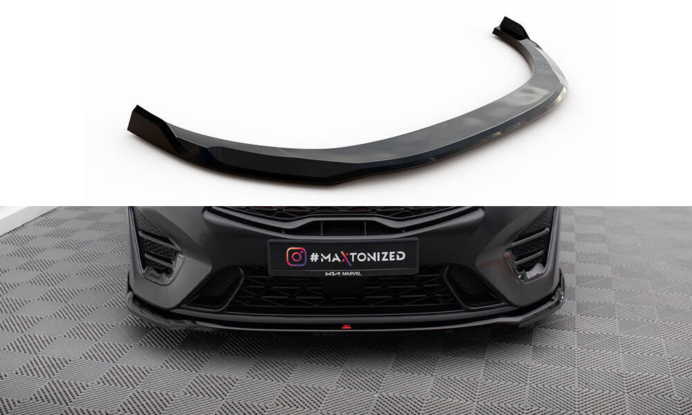 Maxton Design Street+ Spoilerlippe Front Ansatz V.1 passend für Kia Proceed GT Mk3 Facelift / Ceed GT / GT - Line Mk1 Facelift schwarz Hochglanz