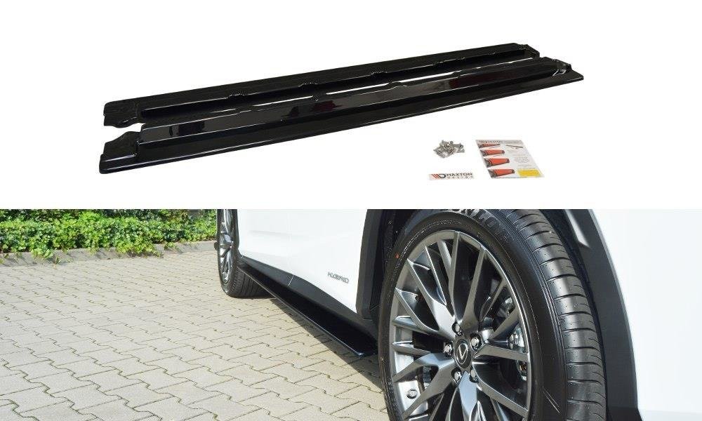 Maxton Design Street+ Seitenschweller Leisten passend für Lexus RX Mk4 schwarz Hochglanz