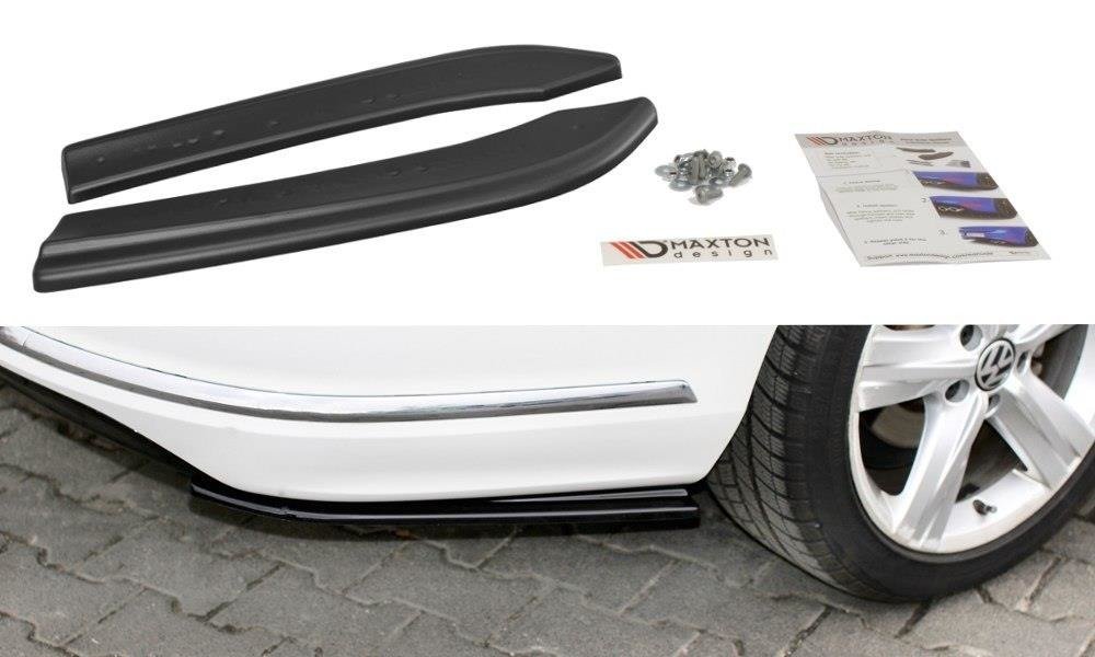 Maxton Design Heck Ansatz Flaps Diffusor für Vw Passat B7 R-Line Variant Carbon Look