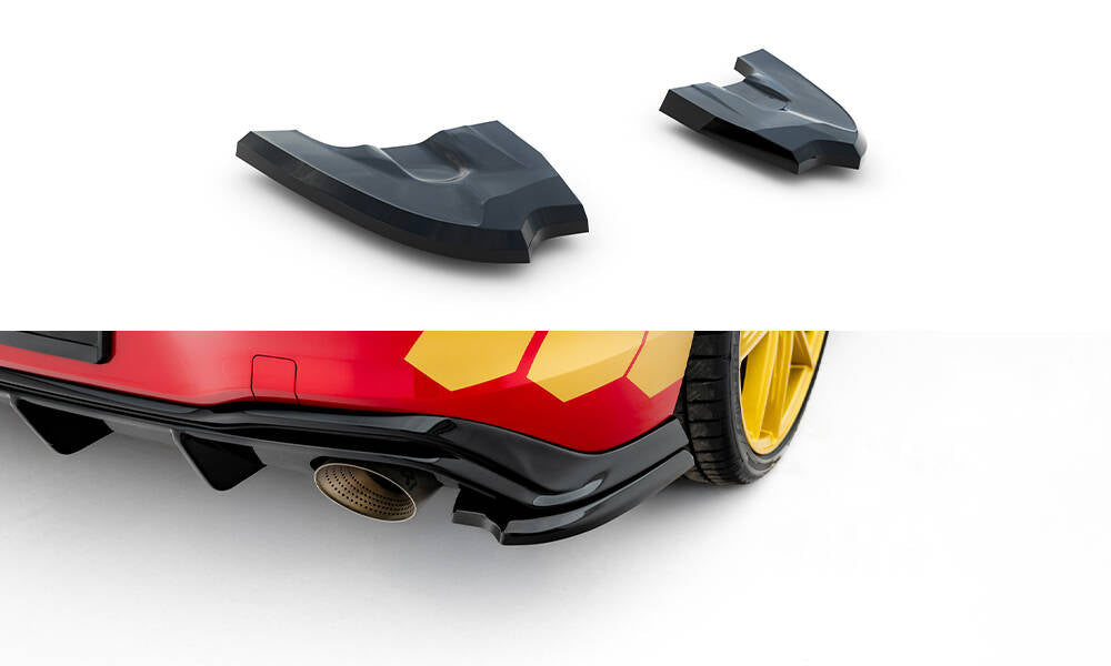 Maxton Design Heck Ansatz Flaps Diffusor V.4 passend für VW Golf GTI Clubsport Mk8 Facelift schwarz Hochglanz