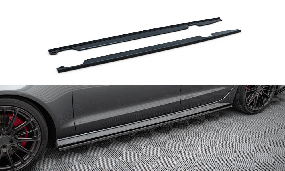 Maxton Design Dokadki Progów Audi S6 / A6 S-Line / A6 C7 FL schwarz Hochglanz für Audi A6