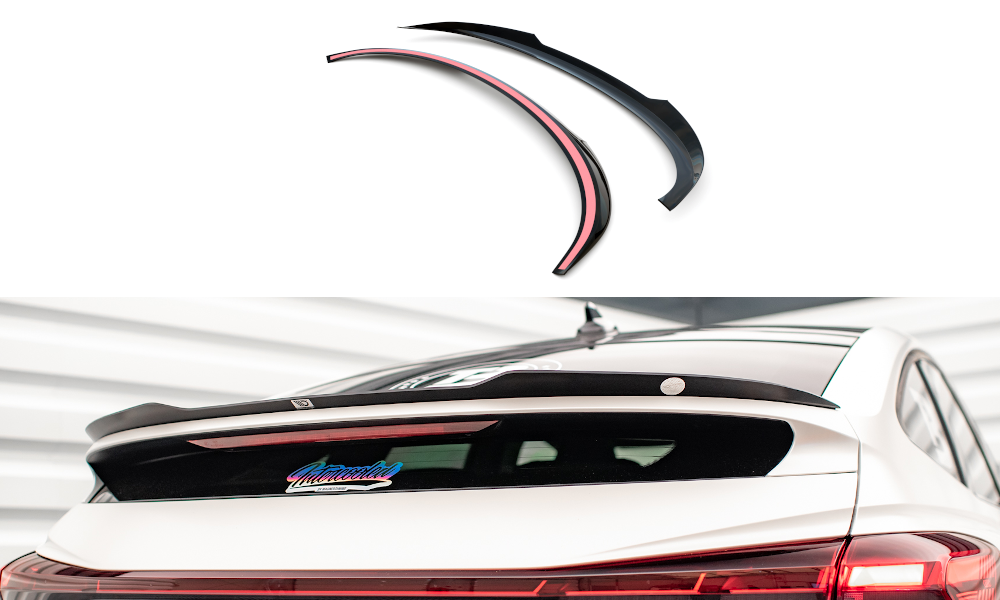 Maxton Design Spoiler CAP passend für Audi Q4 e-tron Sportback Mk1 schwarz Hochglanz