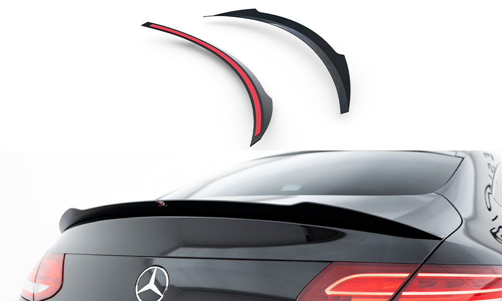 Maxton Design Spoiler CAP passend für Mercedes- Benz C Coupe AMG-Line C205 schwarz Hochglanz