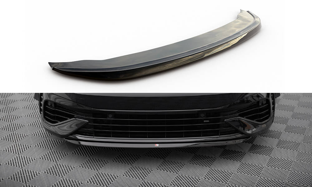 Maxton Design Street+ Spoilerlippe Front Ansatz V.7 passend für VW Golf R Hatchback / Variant Mk8 schwarz Hochglanz